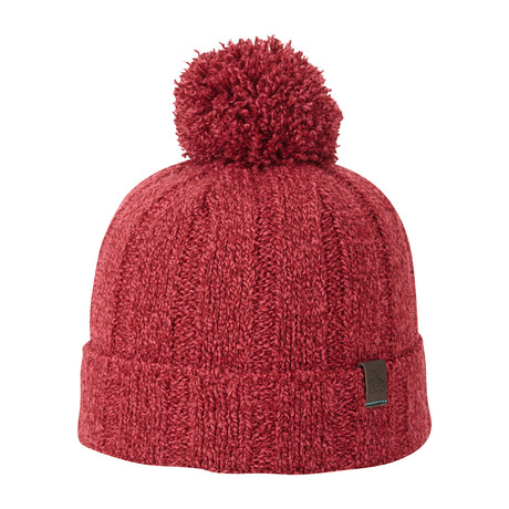 Textured Knit Pom Watchcap // Rosewood