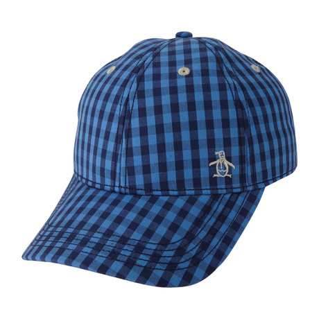 Mini Check Baseball Cap // Tonal Blue