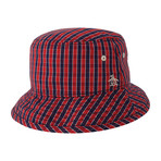 Mini Check Bucket Hat // Umbrella Red (Small)