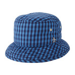 Mini Check Bucket Hat // Tonal Blue (Small)