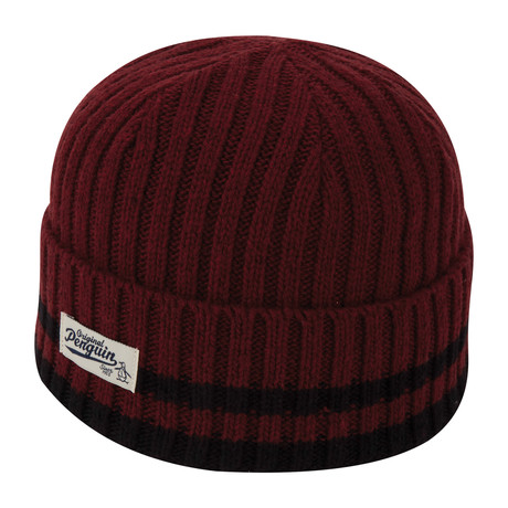 Chunky Knit Watchcap // Beet Red