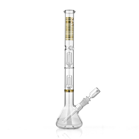 Platinum Double Percolator Beaker Water Pipe (Green)