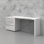 Nest // Office Desk (High Gloss White Lacquer)