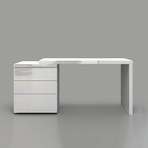 Nest // Office Desk (High Gloss White Lacquer)