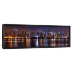 New York Panoramic Skyline (Night) (36"W x 12"D x 1.5"D)