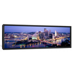 Skyline At Dusk, Pittsburgh, Allegheny County, Pennsylvania (36"W x 12"D x 1.5"D)