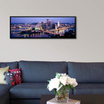 Skyline At Dusk, Pittsburgh, Allegheny County, Pennsylvania (36"W x 12"D x 1.5"D)