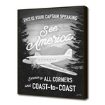 See America Flight Travel Poster (16"W x 20"H x 1.5"D)