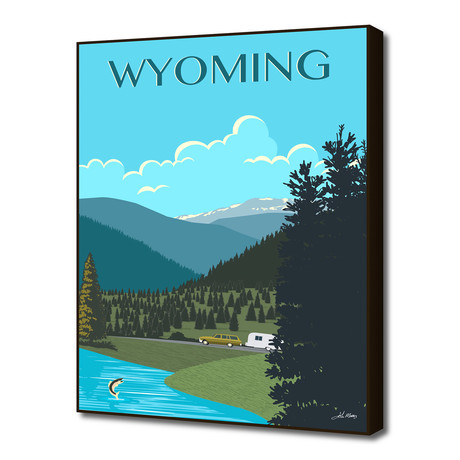 Wyoming Travel Poster (16"W x 20"H x 1.5"D)