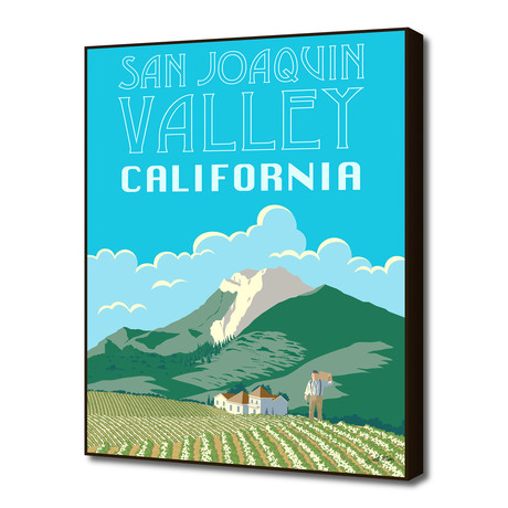 San Joaquin Valley California Travel Poster (16"W x 20"H x 1.5"D)
