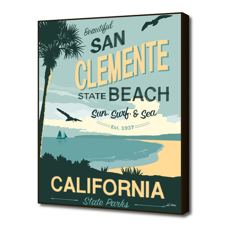 San Clemente Beach Travel Poster (16"W x 20"H x 1.5"D)