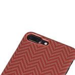 Aramid Fiber Minimalist Phone Case // Red + Orange Herringbone (iPhone 7)