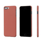 Aramid Fiber Minimalist Phone Case // Red + Orange Herringbone (iPhone 7)