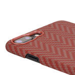 Aramid Fiber Minimalist Phone Case // Red + Orange Herringbone (iPhone 7)
