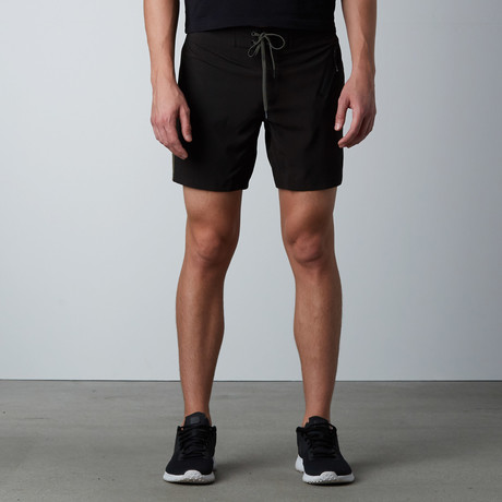 RPM Work Out Short // Black + Olive (S)