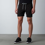 RPM Work Out Short // Black + Silver (S)