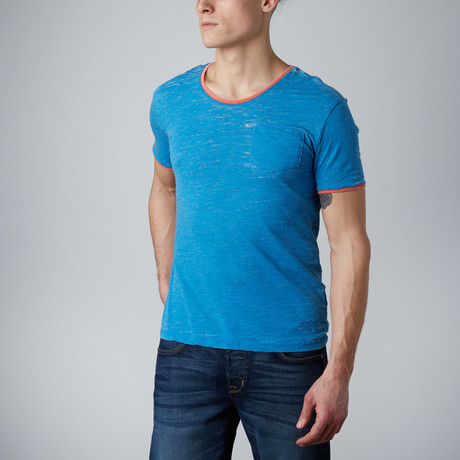 Burnout Ringer T-Shirt // Mykonos Blue (S)