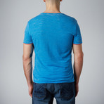 Burnout Ringer T-Shirt // Mykonos Blue (S)