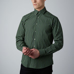 Tory Check Button-Up // Green + Navy (M)
