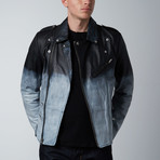 Lamarque // Acton Gradient Moto Jacket // Black + White (2XL)