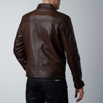 Regency by Lamarque // Baeden Zip Leather Jacket // Brown (M)