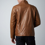 Regency by Lamarque // Callum Zip Leather Jacket // Camel (S)