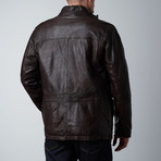 Regency by Lamarque // Mason Patch Leather Jacket // Dark Brown (L)