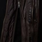 Regency by Lamarque // Mason Patch Leather Jacket // Dark Brown (L)