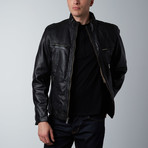 Regency by Lamarque // Tommy Zip Leather Jacket // Black (XL)