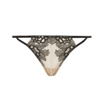 Amelia Embroidered Net G-String // Black + Nude (US 6)