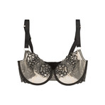 Amelia Embroidered Net Bra // Black + Nude // DD-G Cups (30DD)