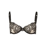 Amelia Embroidered Net Bra // Black + Nude (32B)