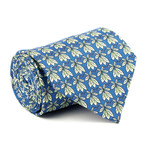 Peering Owl Print Tie // Blue + Cream