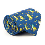 Windmill Tie // Blue + Yellow + Tan