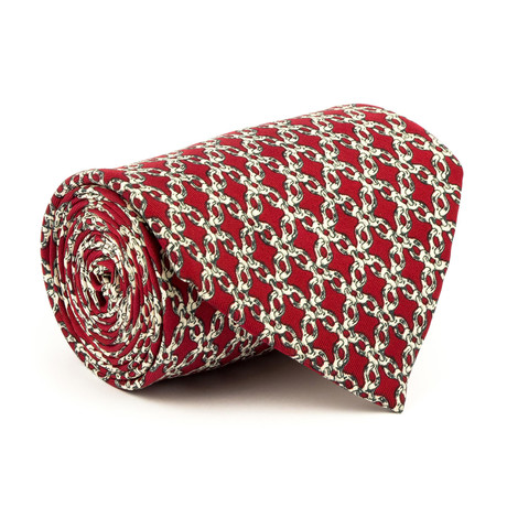 Chain Link Tie // Red + Grey
