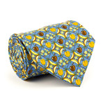 Apple Check Tie // Blue + Mustard + Brown