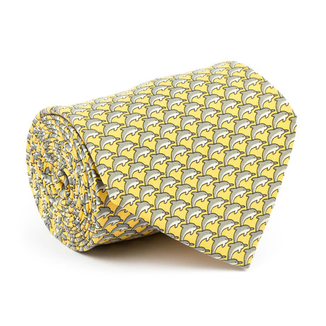 Dolphin Tie // Yellow + Grey