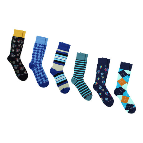 Mid-Calf Socks // Bikes with Ballons // Pack of 6