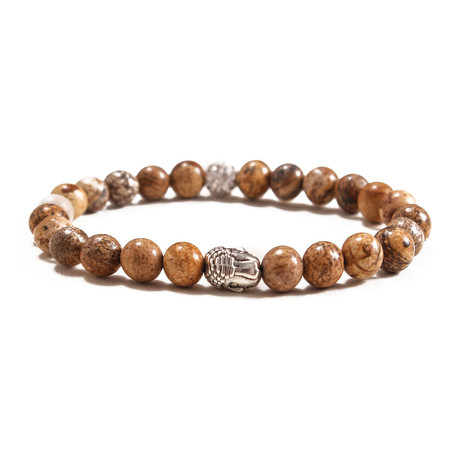 Buddha Bracelet // African Stone // Brown