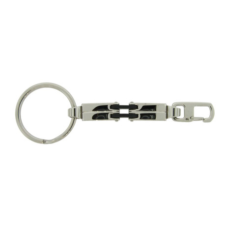 Stainless Steel + Rubber Keychain