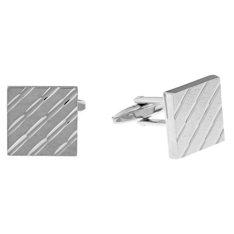 Stainless Steel Diagonal Line Cufflinks