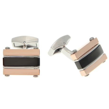 Stainless Steel Ion Plating Cufflinks (Rose Gold)