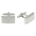 Stainless Steel Rectangular Satin Cufflinks