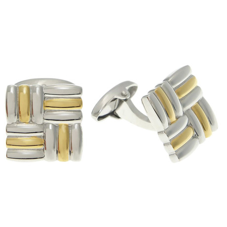 Stainless Steel Two Tone Square Cufflinks