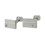 Stainless Steel Cufflink + Diamonds