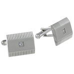 Stainless Steel Diamond Cufflinks