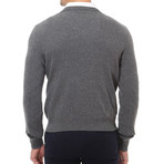 Embroidered V-Neck Sweater // Graphite (L)