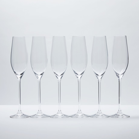 Glamour Glass Champagne Flutes // Set of 6