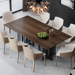 Spitalfields Dining Table // Walnut + Graphite (Medium: 87"L x 45"W x 30"H)