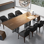 Spitalfields Dining Table // Walnut + Graphite (Medium: 87"L x 45"W x 30"H)